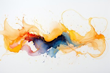 Wall Mural - Colorful Splattering Lines on White Background