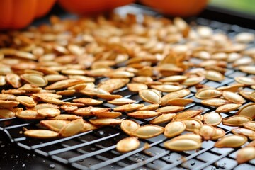 Sticker - toasted pumpkin seeds on a cooling rack