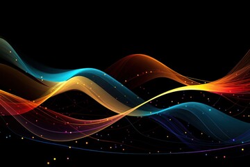 Poster - Colorful Lines on Black Background