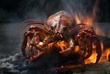cook crustacean over open flames. Generative AI
