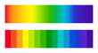 Light spectrum color electromagnetic wavelength radiation prism line, visible spectrum. Color scheme from infrared to ultraviolet. Color palette, gradient. Vector illustration