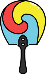 Poster - Hand fan line icon