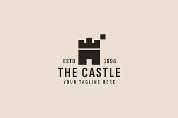 Wall Mural - vintage style castle logo vector icon illustration