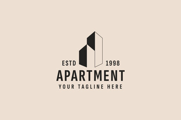 Sticker - vintage style apartment logo vector icon illustration