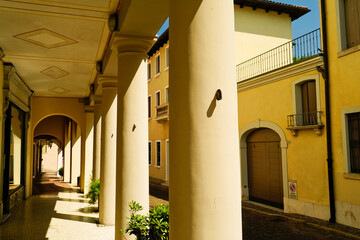 Sticker - Il centro storico di Conegliano Veneto, in provincia di Treviso. Veneto, Italia