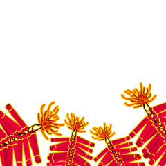 Poster - Burning Firecracker Stripe Element in Red Color.