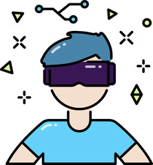 Poster - Virtual reality line icon