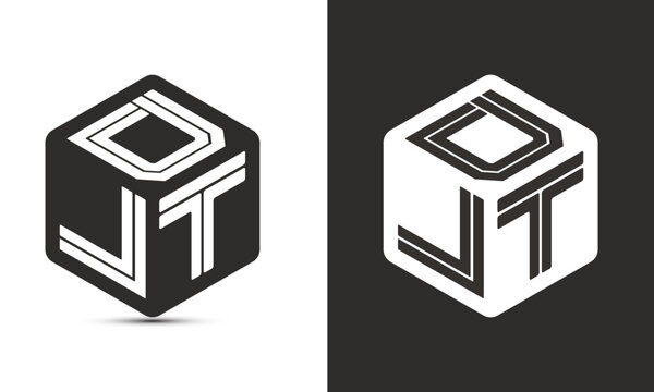 DLT letter logo design with illustrator cube logo, vector logo modern alphabet font overlap style.
