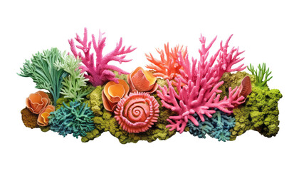 coral reef isolated on transparent background cutout