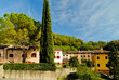 Lo storico borgo di Cison di Valmarino con il castello di CastelBrando regione del Valdobbidene in provincia di Treviso. Veneto, Italia