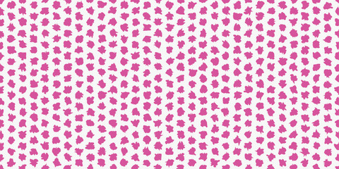 Poster - Pink polka dots made from blots. Random blots located in polka dots. For print seamless, pattern for stylish design of surfaces.