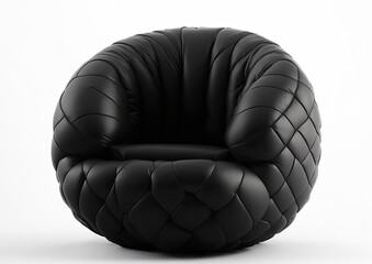 Poster - Stylish black soft leather chair