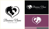 Fototapeta  - equine love person logo template