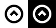 circle arrow top. Black icon. Black line icon. Business icon.