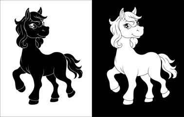 Sticker - Horse Cartoon Cute Animal Character Illustration