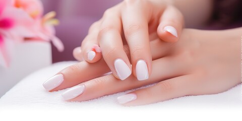 Wall Mural - a beauty clinic is painting nails, simple and attractive.