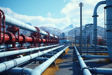 Poster - A collection of pipes placed closely together. Ideal for industrial and construction themes.
