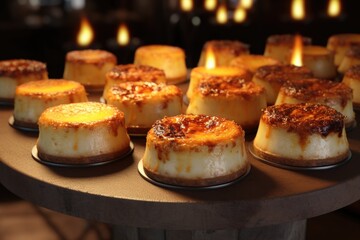 Poster - A variety of delicious desserts arranged neatly on top of a table. Perfect for showcasing delectable sweets and treats.