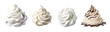 Set Whipped cream Isolated cutout on transparent background