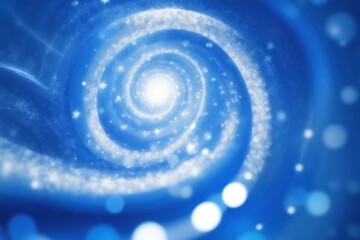 Wall Mural - blue and white Abstract spiral bokeh background. ai generative