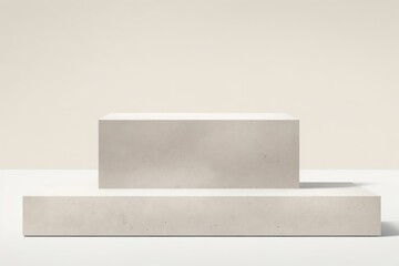 Poster - Natural stone and concrete podium. ai generative