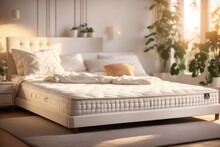 A White Spring Mattress With A Flat Surface. Ai Generative
