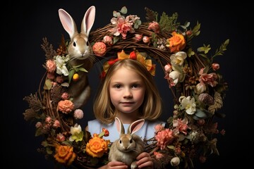 Wall Mural - Easter's Timeless Tradition: Joyful Wreath