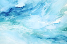 Ocean Water Texture, Abstract Hand Painted Watercolor Background, Vector Illustration  