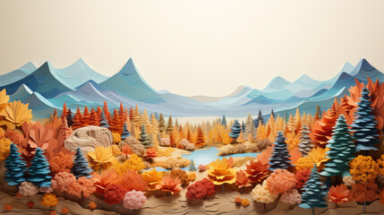 Wall Mural - illustration of an autumn landscape