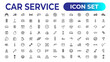 © artnazu - Car service icon set with editable stroke and white background. Auto service, car repair icon set. Car service and garage.