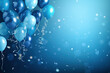 © Svetlana Rey - Festive blue balloons background banner holiday theme.