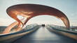 A pedestrian bridge designed to look like a Möbius strip
