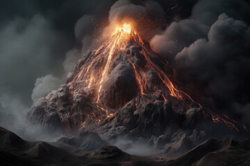 Wall Mural - volcano - generative ai
