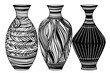 © Artem - Set of ancient vase hand drawn ink sketch. Engraved style vector illustration