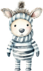 Aufkleber - Cute zebra character illustration created with Generative AI technology