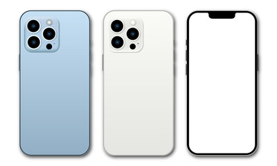 Aufkleber - realistic models smartphone with transparent screens. smartphone mockup collection. device front vie