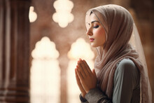 Muslim Religious Woman Praying