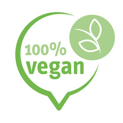 Wall Mural - Speech bubble vegan, no meat, lactose free, healthy, fresh and nonviolent food