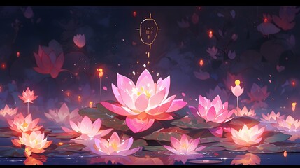 Poster - Diwali Background, Lotus flower, diya lamp, hindu festival, indian wallpaper