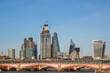 London cityscape with some famous landmarks and the Blackfriars traffic and railway bridges