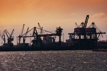 Port and industrial zone in Taranto, Apulia, Italy