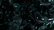 Abstract liquid background in dark green color with metallic textured