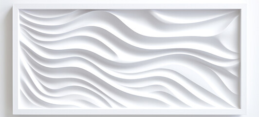 Wall Mural - Abstract 3D water waves white frame background. For art texture, presentation design or web design and web background. Generative ai