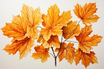 Sticker - autumn leaves isolated on white