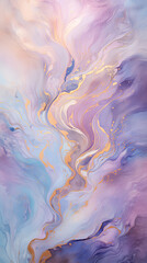 Wall Mural - abstract fractal marble pattern, in the style of pale violet and gold, marbleized, expressionistic m