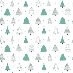 Wall Mural - christmas tree seamless pattern. vector illustration