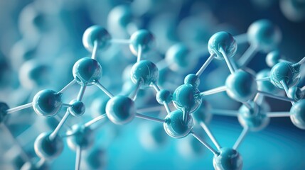 Wall Mural - abstract science background with atoms and molecules, illustration of molecular structure for backdr