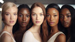 © Santy Hong - Multi-ethnic beauty. Different ethnicity women - Caucasian, African, Asian and Indian.