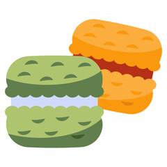 Sticker - An eye catching design icon of macaron, sweet sandwich cookie 