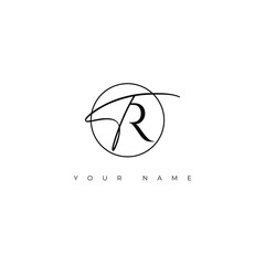 Logo monogram initial letter TR luxury